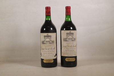deux bouteilles de vin rouge posées l'une à côté de l'autre sur une table
