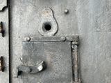 a close up of a metal object on the ground