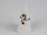 sterling silver ring with garnett and garnett on it