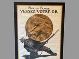 photo encadrée d'une affiche représentant un homme portant un grand disque