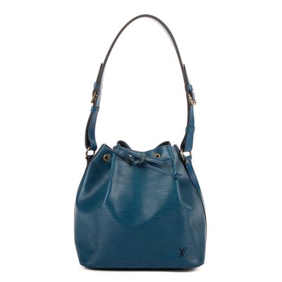 LOUIS VUITTON - SAC à main modèle "Noé" PM en cuir épi bleu,…