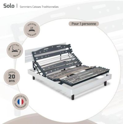 Meral Literie sommier électrique 120x190 coloris merisier sa…