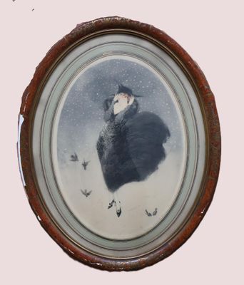 la photo d'une photo représentant une femme en manteau de fourrure