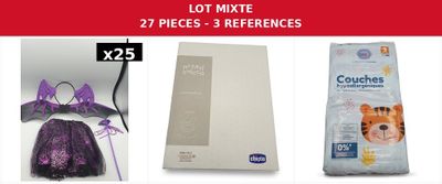 de nombreux articles différents contenus dans le colis