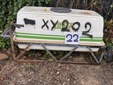 a bench that has been vandalized with the number 22 on it