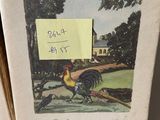 a picture of a book with a picture of a rooster on it