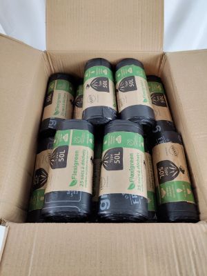 six rouleaux de ruban adhésif noir et vert dans une boîte en carton