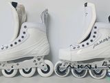 a pair of roller skates sitting on top of each other