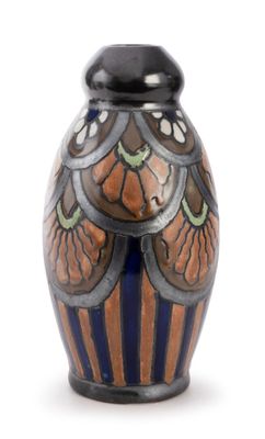 a vase with a design on it on a white background