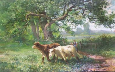 Fernand LUTSCHER (1843-1923) La gardienne de vaches