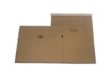 two brown envelopes with one open and the other closed on a white background