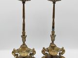 pair of antique brass candlesticks