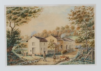 Th. CHANEL Hameau animé Aquarelle signée en bas à droite