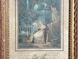 an old picture of a woman sitting on a bench in a garden