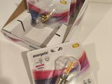 four packs of emergency light bulbs in a box on a table