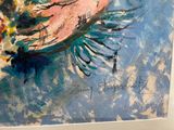a picture of a painting of a fish in the water
