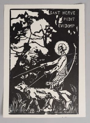 une photo en noir et blanc d'une personne avec un chien