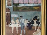 painting of a group of dancers in a room with a piano