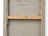 a painting of a wooden frame with writing on it