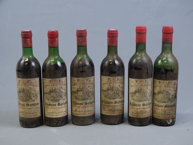 CHATEAU SAMPAU, bordeaux, MEB au château, 4 bouteilles de 1971 ni...