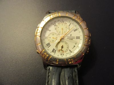 313.58 - Montre Festina Chronographe Alarm, Bracelet Cuir 80…