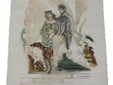 une image représentant un tableau sur lequel figurent un homme, une femme et un chien