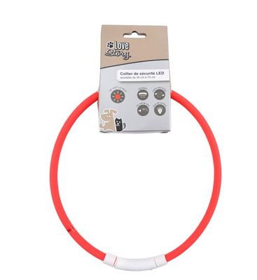 LOVE STORY - Collier de sécurité LED - Rouge - Ajustable 35-…