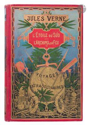 a red book with an image of a globe on it