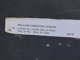 a label on a piece of paper that says william christian syons