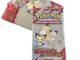un paquet de cartes à collectionner Pokémon empilées les unes sur les autres