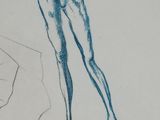 a drawing of a woman standing in the middle of a drawing