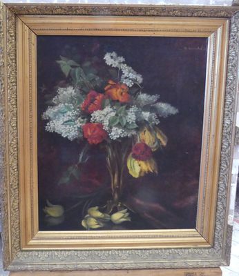 M.DERONDEL - Ecole française du XIXème Vase de Fleurs
