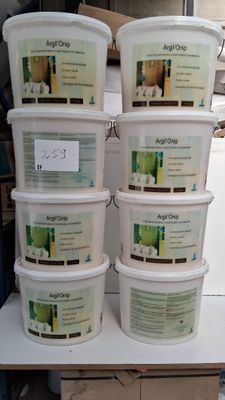 Lot de 8 seaux Argil’Onip, 11 kg chacun, enduit décoratif in…