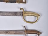 several different types of knives are displayed on a white surface