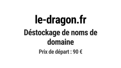 Nom de domaine le-dragon.fr. Catégorie: Gastronomie.