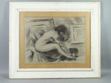 an image of a drawing of a nude woman sitting on a chair