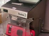 a microwave and a toaster on a counter in a kitchen