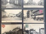 quatre cartes postales représentant des photos anciennes d'une rue d'une ville