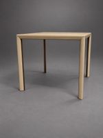 Table en bois, métal et galuchat crème (photo 3)