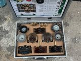 a box with a variety of tools inside of it