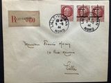 an old envelope with two stamps and a stamp stamp on it