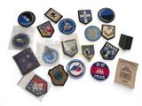 a lot of patches that are on the table