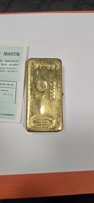 Un Lingot de 1002,7g au titre de 995g, soit 997.6 g de f…