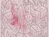 une image représentant un dessin d'une fleur rouge au milieu d'un champ