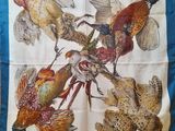 many different types of pheasants on this handkerchief