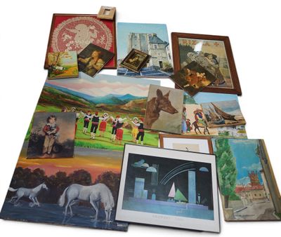 many different pictures of people and animals in this picture