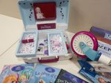a suitcase that has a bunch of books in it