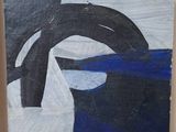 a painting on the wall of a room with a painting on it