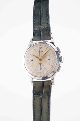 an image of a wrist watch with a leather strap on a white background