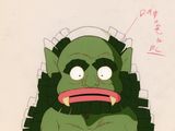 animation : celluloid issu d'une production d'animation représentant un monstre vert à la langue rose